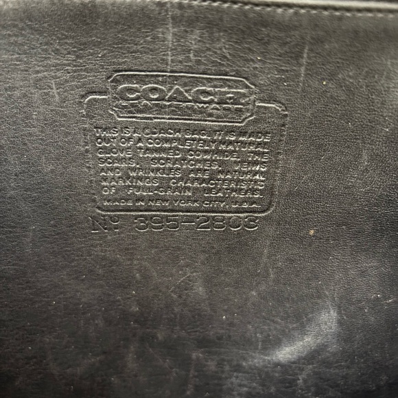 Coach Vtg NYC Shoulder Black Leather Brief - Envelope Portfolio Flannel - Picture 11 of 15